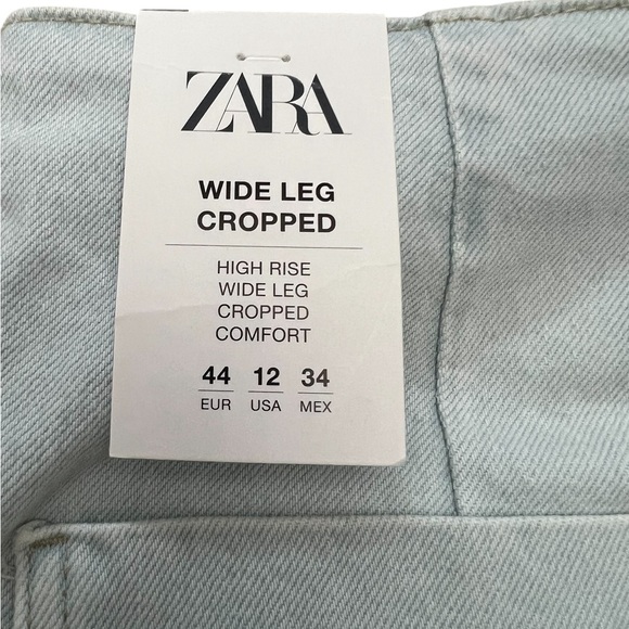 ZARA NWT Wide-Leg LIGHT BLUE Denim Pants - Picture 10 of 10